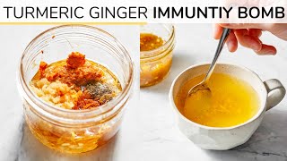 TURMERIC GINGER HONEY BOMB  immunity boosting recipe [upl. by Rolph]