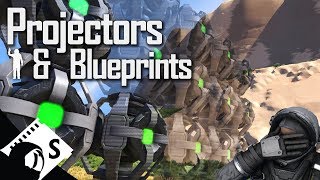 Space Engineers Tutorial Projectors and Blueprints tips tutorials and testing for survival [upl. by Bertina]