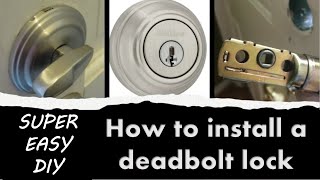 How to install deadbolt lock  Kwikset [upl. by Llenwad]