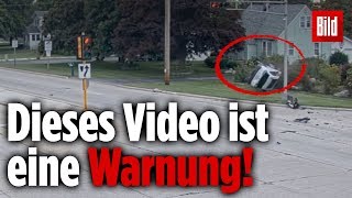 Polizei veröffentlicht Unfallvideo als dringende Warnung an alle Autofahrer [upl. by Yruy]