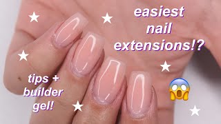 HOW TO nail extensions w tips amp builder gel [upl. by Nodnnarb]