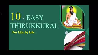 10 Easy Thirukkural for kids recited by a kid Thirukkural recital [upl. by Fiertz]