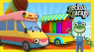 Ice Cream Truck Smoothie Machine  Learn Colors For Kids  Geckos Garage [upl. by Nymsaj]