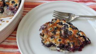 Blueberry Clafoutis Recipe  Fresh Blueberry Baked Custard Dessert [upl. by Haniraz817]