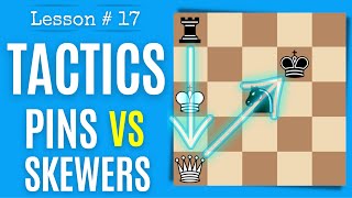 Chess lesson  17 Chess tactics  Pins vs Skewers  Learn how to play Chess the right way [upl. by Oakes33]