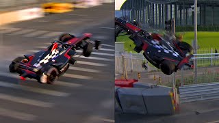 Huge Crash In Formula Es First Ever Race  Prost vs Heidfeld Accident [upl. by Akirej622]