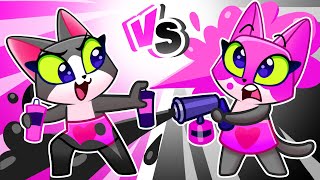 💗 Pink Mom VS Black Mom Challange 🖤 Cute Family Cartoons by PurrPurr Tails 🐾 [upl. by Akenal599]