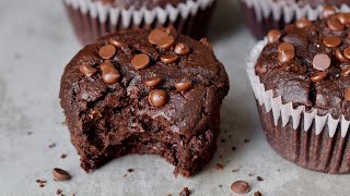 The Best Vegan Chocolate Muffins Easy amp GlutenFree Recipe [upl. by Hagar]