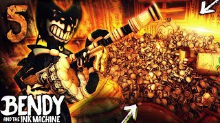 CHAPTER 5 BACON SOUP MINIGUN VS EVERY BOSS OO  Bendy and the Ink Machine Chapter 4 Hacking [upl. by Sila]