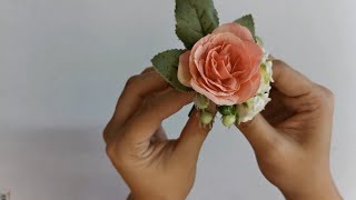 015 DIY Simple Corsage using Excess Artificial Flower [upl. by Aluor432]