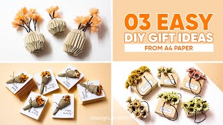 03 Easy DIY Handmade Gifts Ideas from A4 PAPER  AMY DIY CRAFT [upl. by Ecirual]