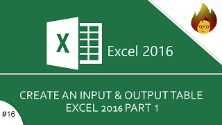 Create an Input and Output Table PART 1  Excel [upl. by Hedvah]