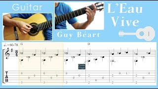 LEau Vive  Guy Béart Guitar Notation  TAB [upl. by Boorman]