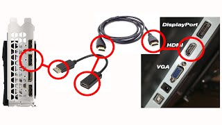 How to connect HDMI Monitor to DisplayPort Graphics Card via Cheap Adapter [upl. by Shifra]