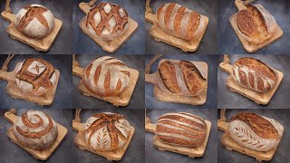 Sourdough Bread SCORING Techniques  Bread Scoring PATTERNS amp DESIGNS [upl. by Leiuqeze]