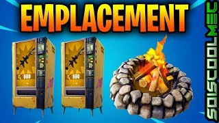 FORTNITE FOUILLER UN COFFRE UTILISER UN DISTRIBUTEUR AUTOMATIQUE ET PROFITER UN FEU DE CAMP 1 PARTIE [upl. by Asilram]