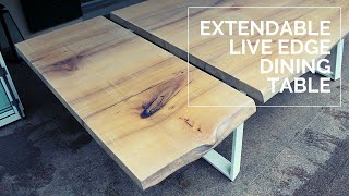 Extendableexpandable Live Edge Dining Table  Elm [upl. by Yreffeg]