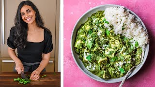 VEGAN PALAK PANEER  incredible Indian recipe [upl. by Kendell]