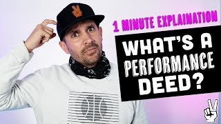 Performance Deed  Deed In Lieu Explained In 1 MINUTE [upl. by Eartha]