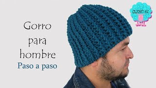 Tutorial gorro para hombre a crochet principiantes [upl. by Anilocin569]