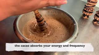 How to use a ceremonial cacao molinillo  Cacao Whisk [upl. by Martino]