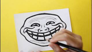 How to Draw a Troll Face Step by Step [upl. by Farkas]