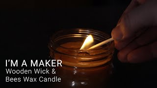 Use a DIY Wooden Wick for Beeswax candle making [upl. by Theodore]