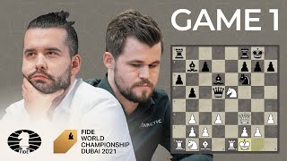 FIDE World Chess Championship Game 1  Carlsen vs Nepo [upl. by Uhayile]