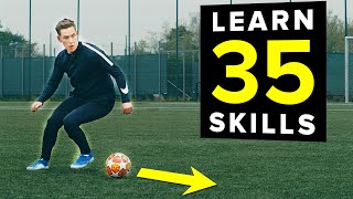 1 HOUR of tutorials  Learn 35 football skills [upl. by Glaudia]