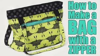 How to Make a Bag or Purse with a Zipper  Sewing Tutorial [upl. by Selrahcnhoj]