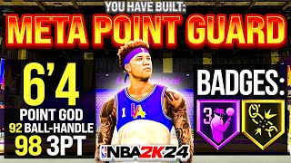 THE 1 META POINT GUARD BUILD IN NBA 2K24 COMP PRO AM [upl. by Ber964]