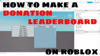 How To Make A Donation Leaderboard  Roblox Studio [upl. by Ardnahs]