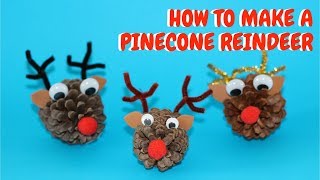 How to Make a Pinecone Reindeer  Christmas Ideas [upl. by Valer]