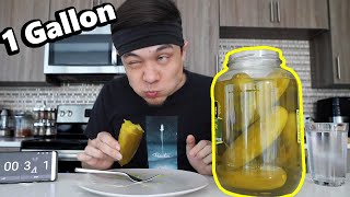 1 GALLON JAR of PICKLES CHALLENGE [upl. by Jeavons]