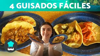 Cómo hacer TACOS de GUISADO 🌮 4 Recetas FÁCILES [upl. by Diella724]