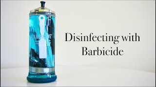 How to Disinfect Barber Tools Using Barbicide [upl. by Ahto]