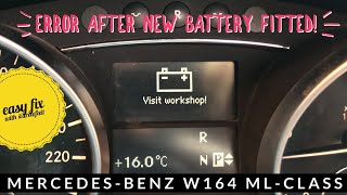 Mercedes White Battery Visit Workshop Warning Fix MLClass W164 ML300 ML320 ML350 [upl. by Esaj732]