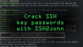 Crack SSH Private Key Passwords with John the Ripper Tutorial [upl. by Eyla]