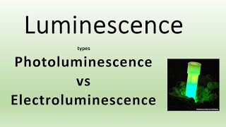 Photoluminescence vs Electroluminescence Material science [upl. by Jablon11]