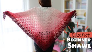 Crochet Simple And Elegant Beginner Shawl [upl. by Akinimod973]