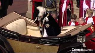 Duke and Duchess of Cambridge Kate Middleton on parade at Garter Day proces [upl. by Attikin]