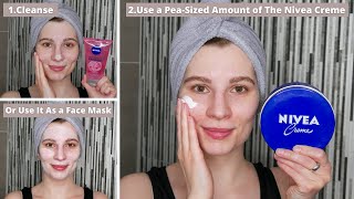 How to use Nivea Cream on the Face Body and as a Face Mask [upl. by Aihseyt916]