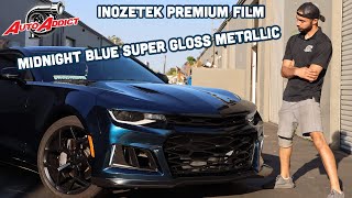 NEW Midnight Blue Super Gloss Metallic INOZETEK Wrap Chevy Camaro SS Gen 6 [upl. by Puklich53]