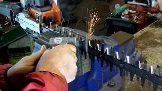 How To Sharpen Hedge Trimmer Blades The Easy Way [upl. by Annahsar]