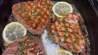 GARLIC BUTTER TUNA STEAK  TUNA STEAK RECIPE  TUNA RECIPE  FRUGALLYT [upl. by Latsyrc]