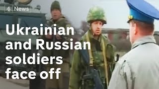 Ukrainian and Russian soldiers face off at Belbek  Channel 4 News [upl. by Howey]