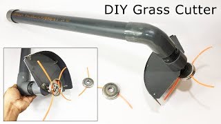 how to make a powerful grass cutter trimmer at home DIY brush cutter [upl. by Aikemet]