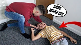 PASSED OUT PRANK ON MY BOYFRIEND Cute Reaction [upl. by Koenig744]