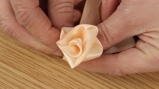 How To Make A Ribbon Rose  Craft Techniques [upl. by Quinn483]