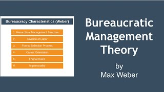 Bureaucratic Management Theory Explained Max Weber [upl. by Petit905]